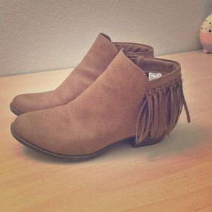 Brown Tassel Booties